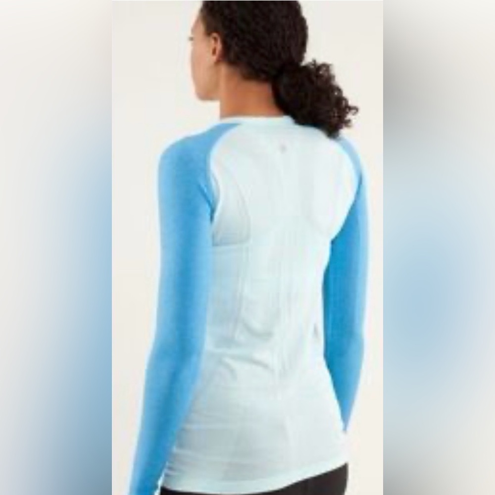 Women’s Lululemon Swiftly Tech Long Sleeve Aquamarine Beach Blue Sz
4 - Picture 2 of 10